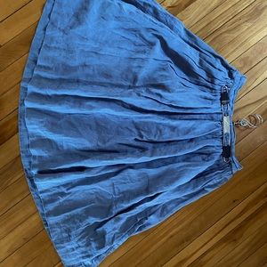 Gorgeous cornflower blue full midi skirt from Not Perfect Linen with pockets